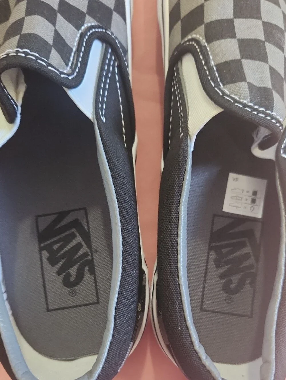 Vans Checkerboard Slip-On Loafers - Black & Gray sz 6.5